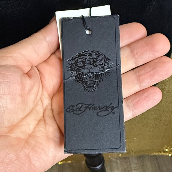 Ed Hardy Black Crossbody Bag with Pink and Red Accents - Picture 9 of 16